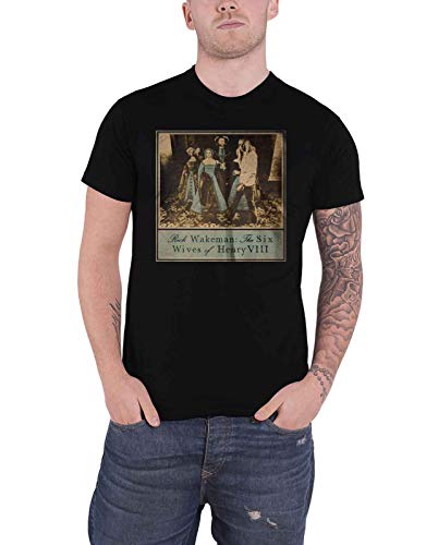 RICK WAKEMAN - THE SIX WIVES OF HENRY VIII BLACK T-Shirt, Front & Back Print X-Large - THE SIX WIVES OF HENRY VIII