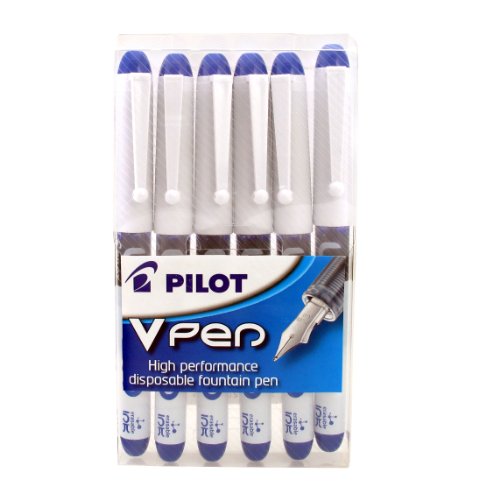 Pilot - Pilot V Pen Disposable Fountain Pen Blue Wallet (Pack 6) PEN