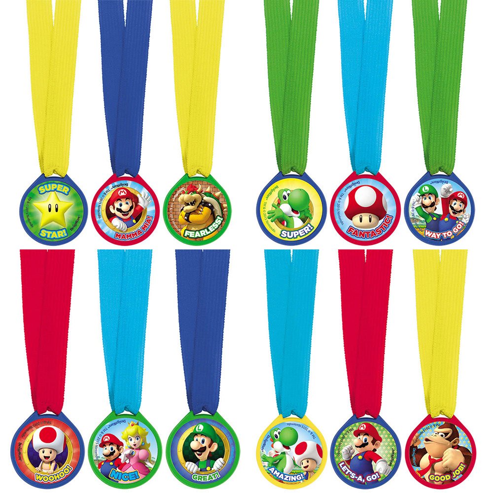 Amscan: 12 Award Medals Super Mario