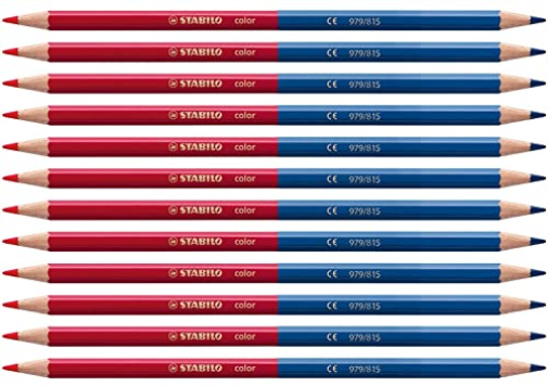 Scatola 12 Pz - Stabilo Bicolore Matita Standard Rosso/Blu