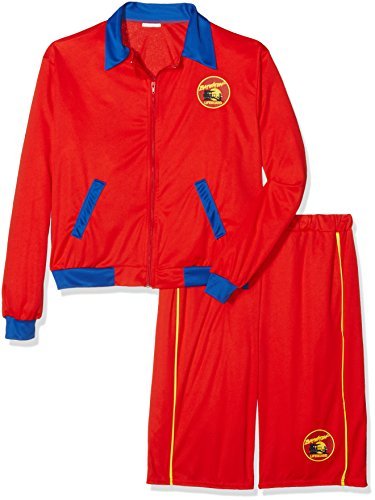 Smiffys Baywatch Beach Men's Lifeguard Costume, Red (Size M) - `Baywatch Beach Men`s Lifeguard Costume, Red, with Jacket & Long Shorts -  (Size: M)`
