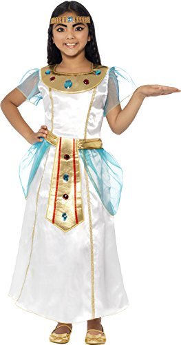 Smiffys Deluxe Cleopatra Girl Costume, White (Size L) - `Deluxe Cleopatra Girl Costume, White, with Dress & Headpiece -  (Size: L)`