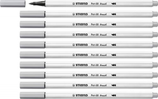 Cf10Stabilo Pen68Brush Grigiofreddo