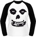 MISFITS - ALL OVER SKULL WHITE Long Sleeved Baseball Shirt Small