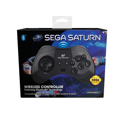 Retro-Bit Sega Saturn Bt Pad Black