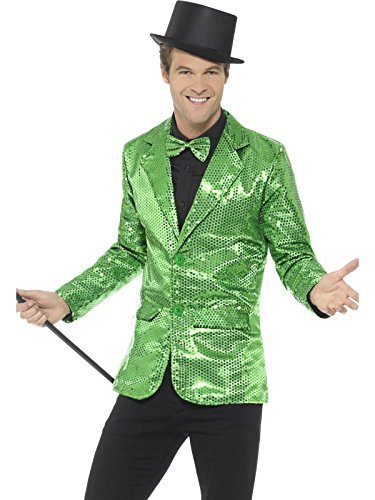 Smiffys Sequin Jacket, Mens, Green (Size XL) - `Sequin Jacket, Mens, Green -  (Size: XL)`