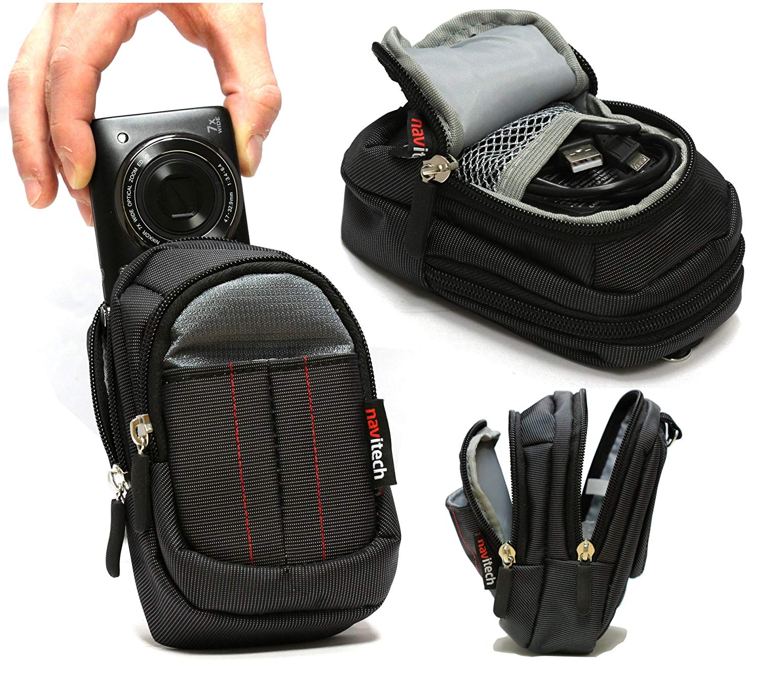 Navitech Black Camera Case For Olympus Tg-6 Tough Camera