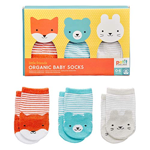 Petit Collage - Little Friends Organic Cotton Baby Socks Set Of 3 Clothing