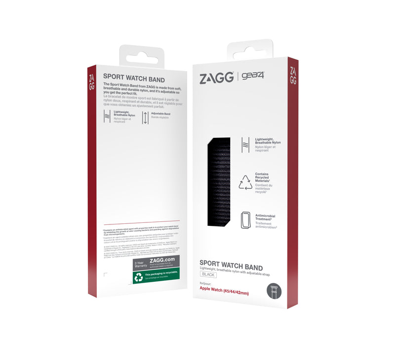 Gear4 - Band For Smart Watch - Black - For Apple Watch (42 Mm, 44 Mm, 45 Mm)