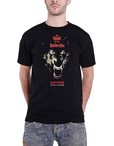 HAMMER HORROR - HOUND OF THE BASKERVILLES BLACK T-Shirt Large - HOUND OF THE BASKERVILLES