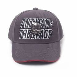 Marvel Comics Ant-Man & The Wasp Embroidered Logo with 2D Metal Helmet Badge Curved Bill Cap, Grey/Red (BA874786ANW) Baseball, Black (Black Black), One Size