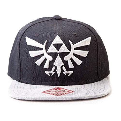 Nintendo Legend Of Zelda Twilight Princess Embroidered Royal Crest Logo Snapback Baseball Cap, Black/Grey (Ba180123Ntn)