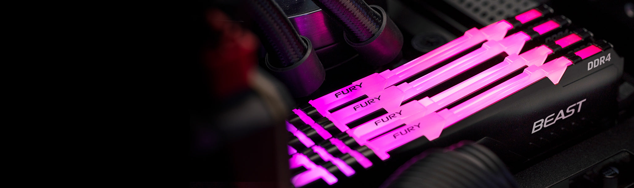 Kingston Fury Beast Rgb - Ddr4 - Kit - 64 Gb: 4 X 16 Gb - Dimm 288-Pin - 3200 Mhz / Pc4-25600 - Cl16 - 1.35 V - Unbuffer