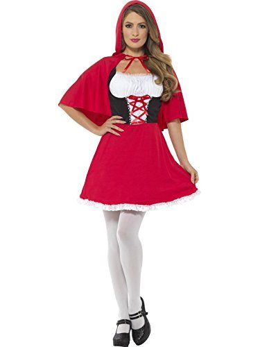 Smiffys Red Riding Hood Costume, Red (Size XS) - `Red Riding Hood Costume, Red, with Short Dress & Cape -  (Size: XS)`