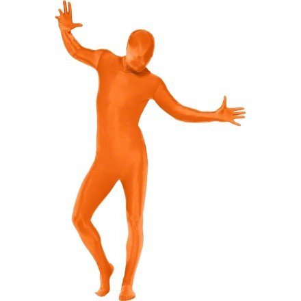Smiffys Second Skin Suit, Orange (Size M) - `Second Skin Suit, Orange, with Bumbag, Concealed Fly & Under Chin Opening -  (Size: M)`