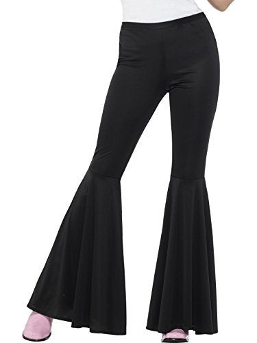 Smiffys Flared Trousers, Ladies, Black (Size S-M) - `Flared Trousers, Ladies, Black -  (Size: S-M)`