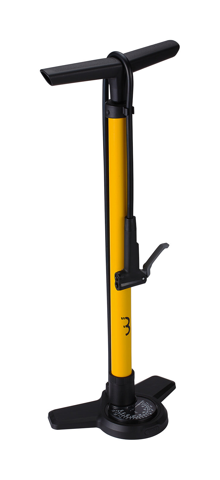 BBB BFP-28 - AirBoost Floor Pump with Gauge (Yellow) - BFP-28 - AirBoost Floor Pump with Gauge (Yellow)