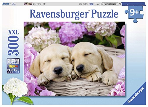 Puzzel - Schattige Hondjes In Een Mand ( 300 Pcs )