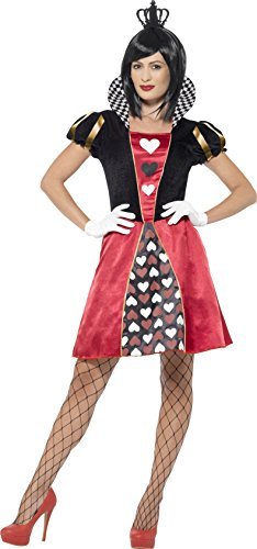 Smiffys Carded Queen Costume, Red (Size X1) - `Carded Queen Costume, Red, with Dress, Crown & Gloves -  (Size: X1)`