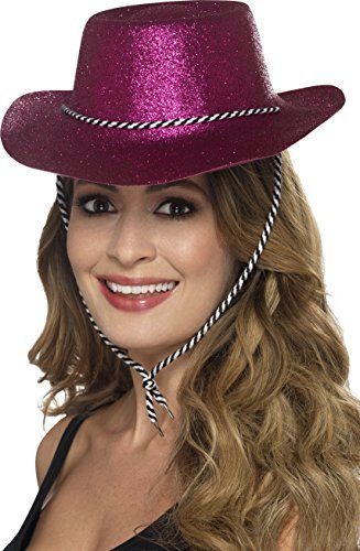 Smiffys Cowboy Glitter Hat, Pink