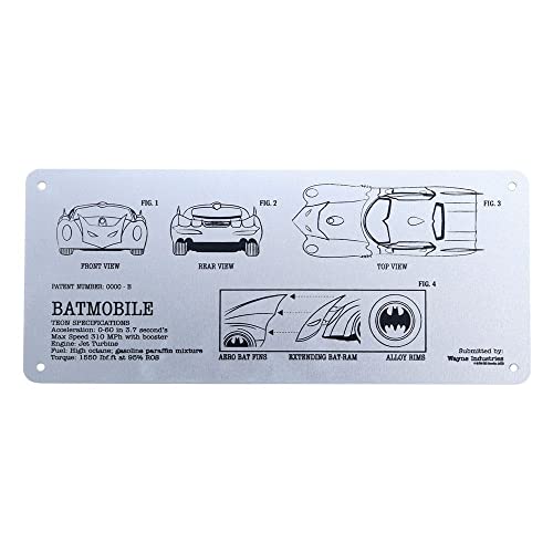 DC Comics Blechschild Batmobile Schematic