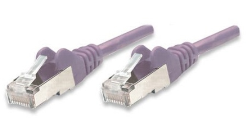 Intellinet Network Patch Cable, Cat5e, 7.5m, Purple, CCA, SF/UTP, PVC, RJ45, Gold Plated Contacts, Snagless, Booted, Lifetime Warranty, Polybag