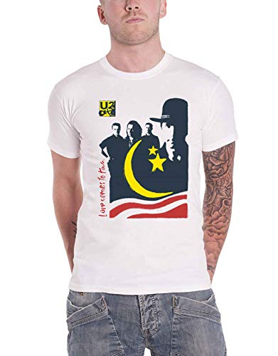 U2 - LOVE COMES TO TOWN WHITE T-Shirt Small - LOVE COMES TO TOWN