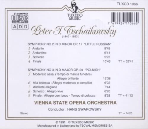 P.I. Tchaikovsky: Symphony No. 2 Little Russian / Symphony No. 3 Polnish