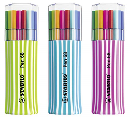 Stabilo Pen 68 Single Pack, Astuccio In Plastica Da 15 Colass