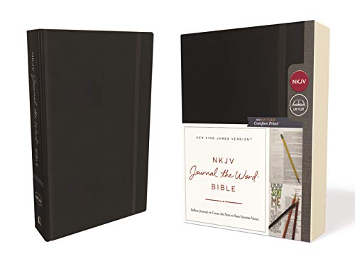 NKJV, Journal the Word Bible, Hardcover, Black, Red Letter, Comfort Print