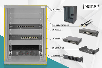 Digitus Network Set - 254 mm (10") - 9U, 312 x 300 mm (W xD)