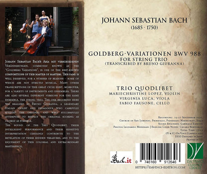 `Bach: Goldberg-Variationen, Bwv 988, For String Trio (Trans. By Bruno Giuranna)`