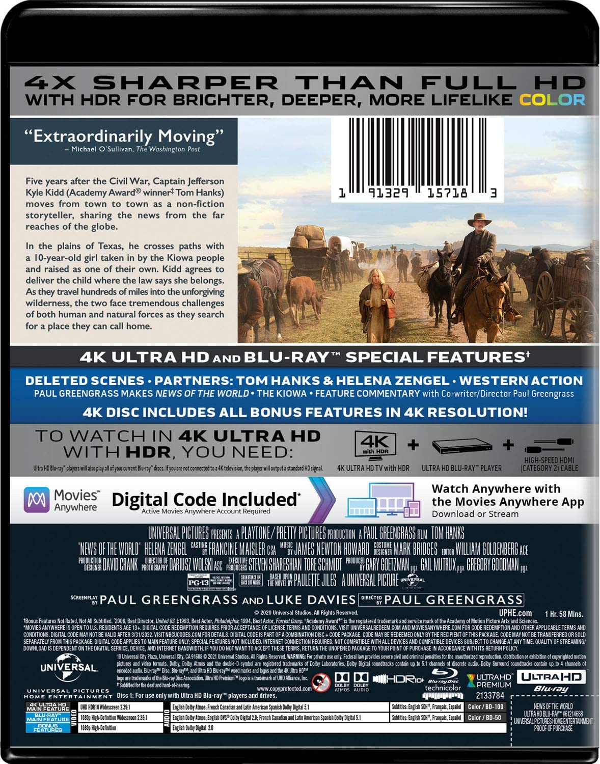 NEWS OF THE WORLD (4K ULTRA UD/BLU-RAY/DIGITAL)