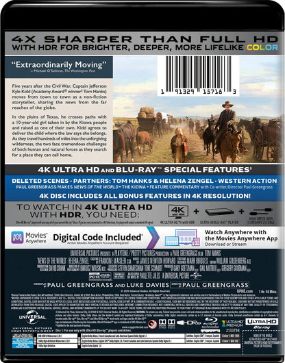 NEWS OF THE WORLD (4K ULTRA UD/BLU-RAY/DIGITAL)