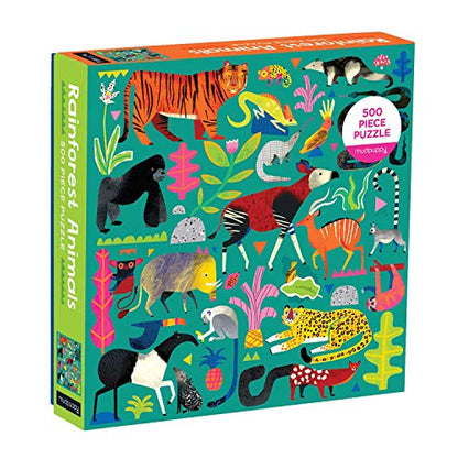 Mudpuppy - Rainforest Animals 500 Piece Family Puzzle Toy