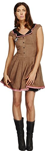 Smiffys Fever Wild West Costume, Brown (Size S) - `Fever Wild West Costume, Brown, with Dress -  (Size: S)`