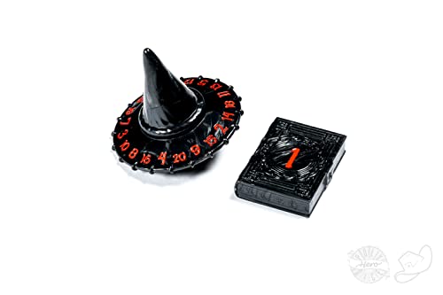 Polyhero Dice: Wizard D20 Wizard Hat And D2 Spellbook In Shadow