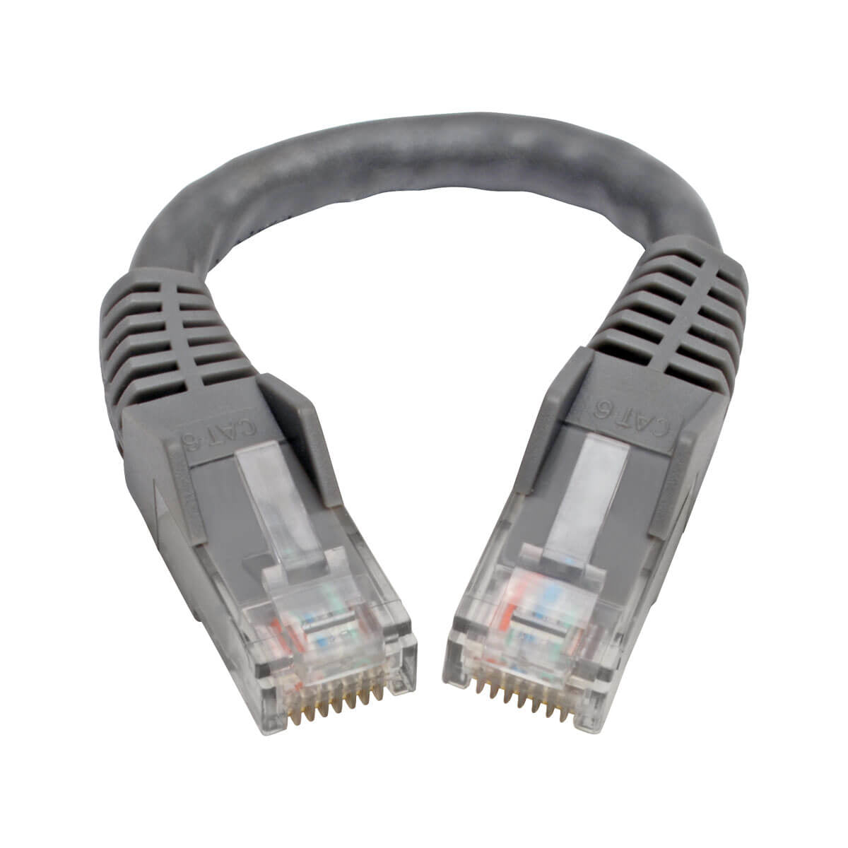 Tripp Lite N201-06N-GY Cat6 Gigabit Snagless Molded (UTP) Ethernet Cable (RJ45 M/M), PoE, Gray, 6-in. (15.24 cm)