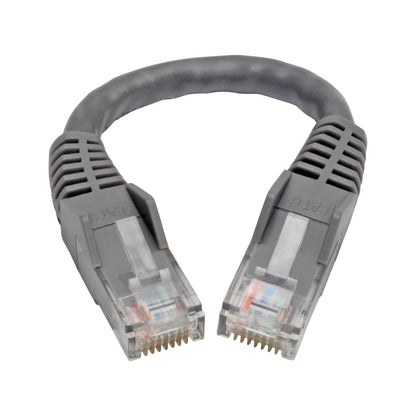 Tripp Lite N201-06N-GY Cat6 Gigabit Snagless Molded (UTP) Ethernet Cable (RJ45 M/M), PoE, Gray, 6-in. (15.24 cm)