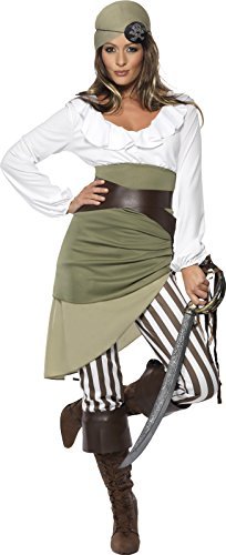 Smiffys Shipmate Sweetie Costume, Green (Size L) - `Shipmate Sweetie Costume, Green, Top, Skirt, Leggings, Bandana, Belt & Bootcuffs -  (Size: L)`
