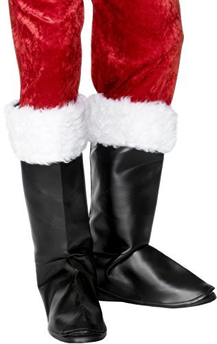 Smiffys Santa Boot Covers, Black