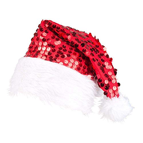 Boland: Pc.Hat Santa Sequins Red N. Cappello Babbo Natale Paillettes