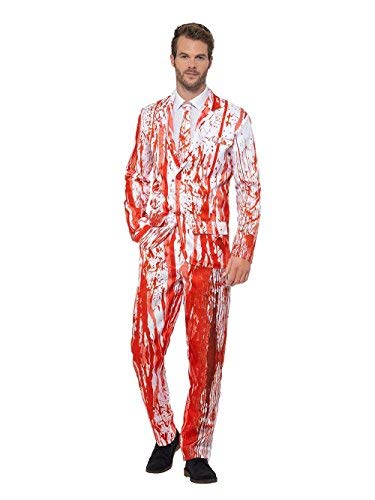 Smiffys Blood Drip Suit, Red (Size L) - Blood Drip Suit, Red, with Jacket, Trousers & Tie