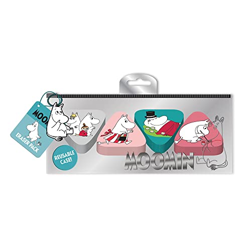 Moomin Character Set of 4 Shaped Erasers Pencil Rubbers School
