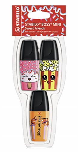 Stabilo Boss Mini Sweet Friends Astuccio 3 Pz (Rosa, Giallo, Arancio