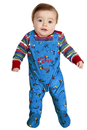 Smiffys Chucky Baby Costume, Blue & Red (Size B1) - Chucky Baby Costume, Blue & Red, All in One