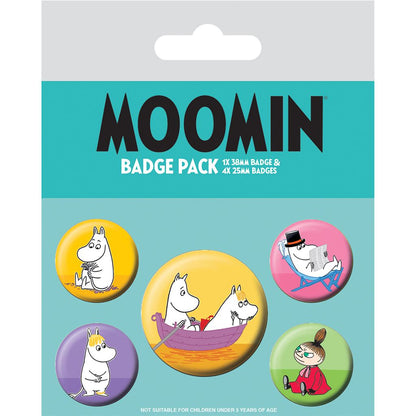 Pyramid International Moomin Set of 5 Badges (Moomin Designs) - Official Merchandise