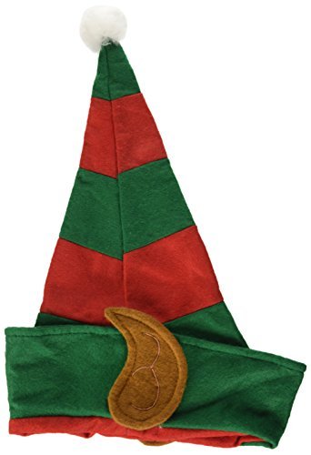 Smiffys Elf Hat, Red & Green