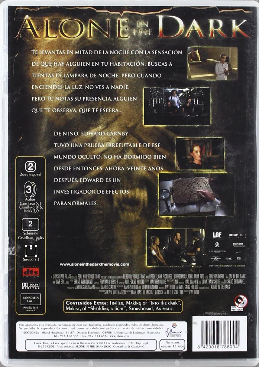 Alone In The Dark  *** Region 2 *** Spanish Edition ***