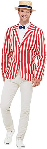 Smiffys 20s Barber Shop Costume, Red & Cream  (Size M) - `20s Barber Shop Costume, Red & White, with Jacket, Hat & Bow Tie -  (Size: M)`